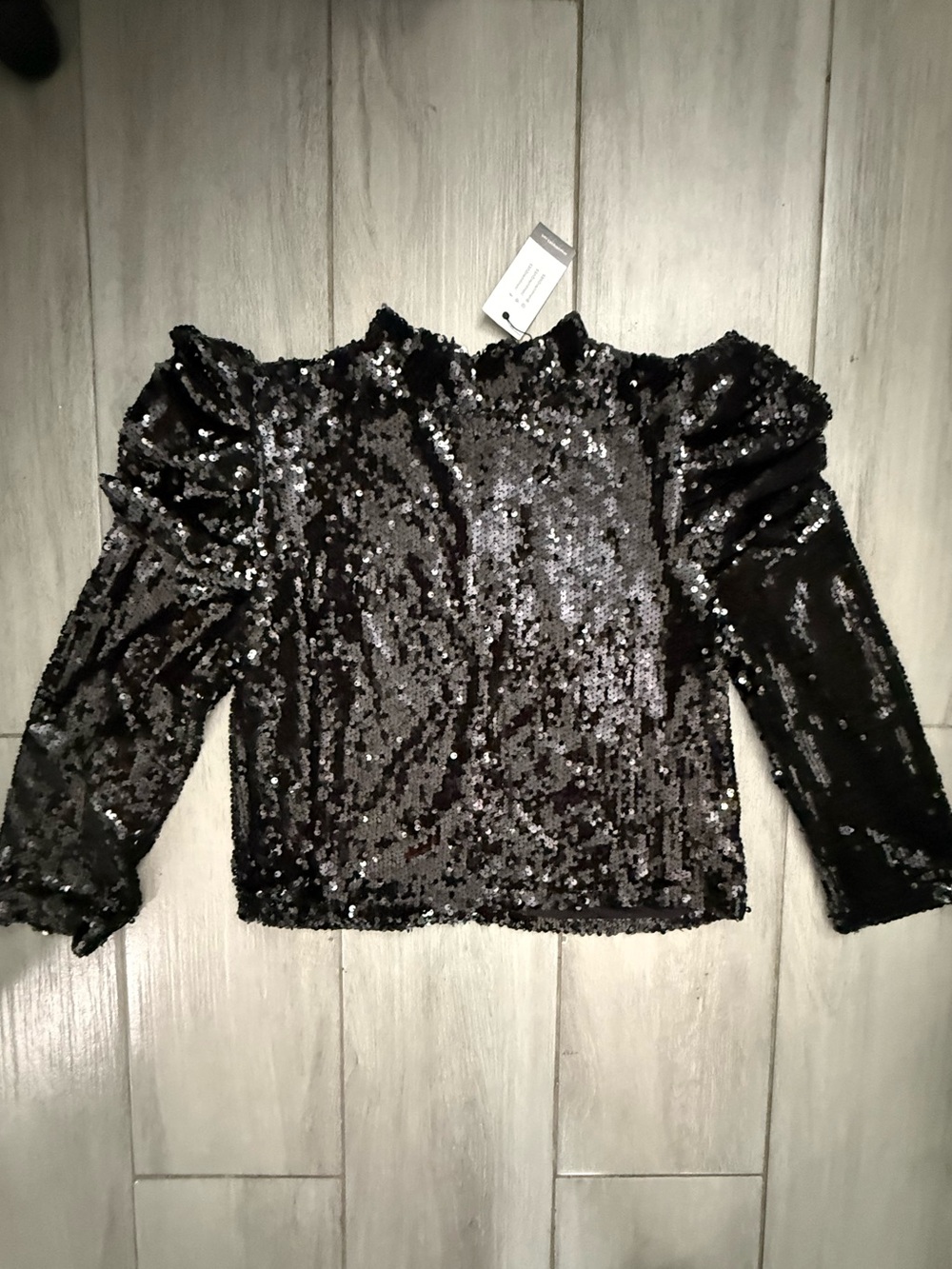 Black Sequin Women’s Short Sleeve Top - Evening Sparkle